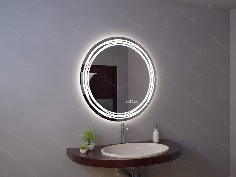 Зеркало овальное Boheme 511. Зеркало для ванной с подсветкой 60