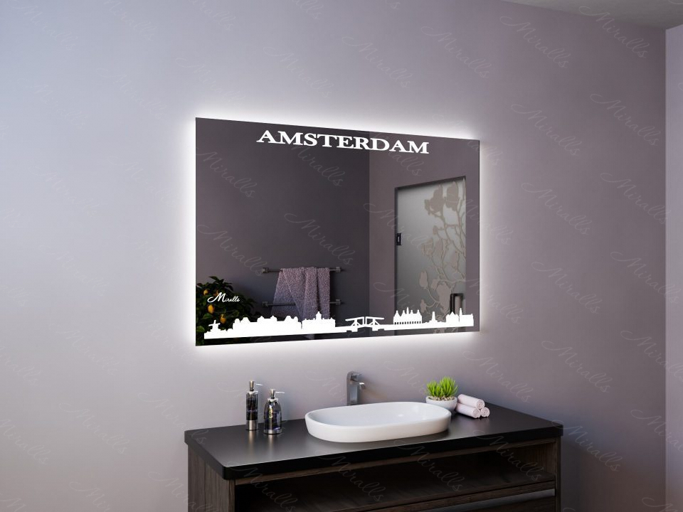 Зеркало со световым рисунком Amsterdam
