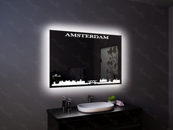 Зеркало с подсветкой в стиле урбан Amsterdam