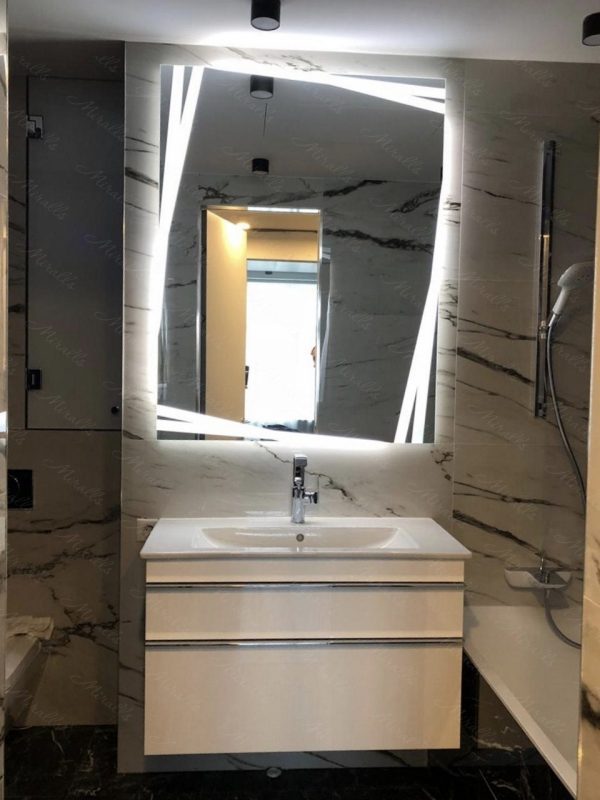 Зеркало Malevich в интерьере ванной комнаты
