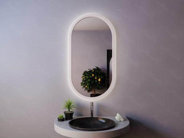 Зеркало с подсветкой в деревянной раме Alba
