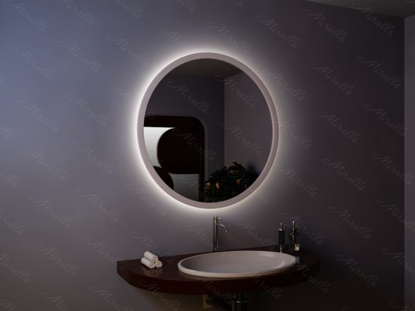 Зеркало с подсветкой в деревянной раме Simona