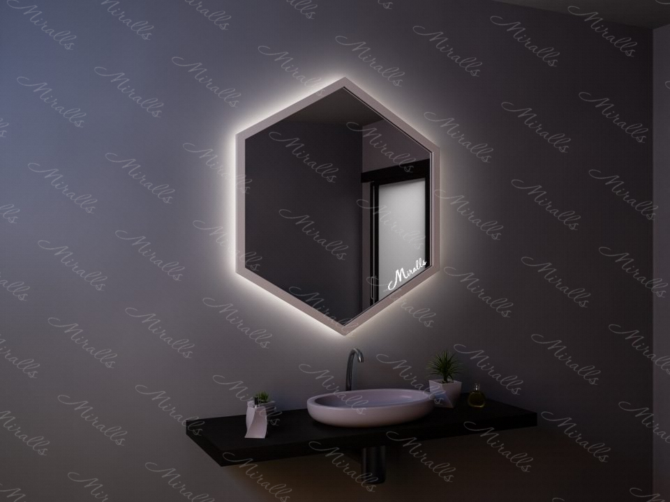 Зеркало с подсветкой в деревянной раме Dante