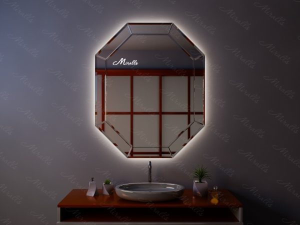 Восьмиугольное зеркало с подсветкой Victoria Extra
