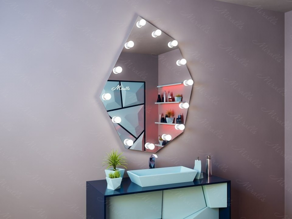 Гримёрное зеркало с лампочками Pafos
