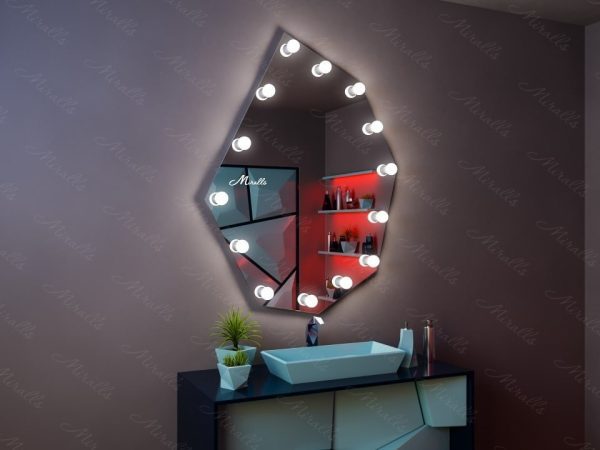 Гримёрное зеркало с лампочками Pafos