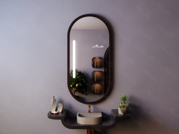 Зеркало Linda с подсветкой в деревянной раме