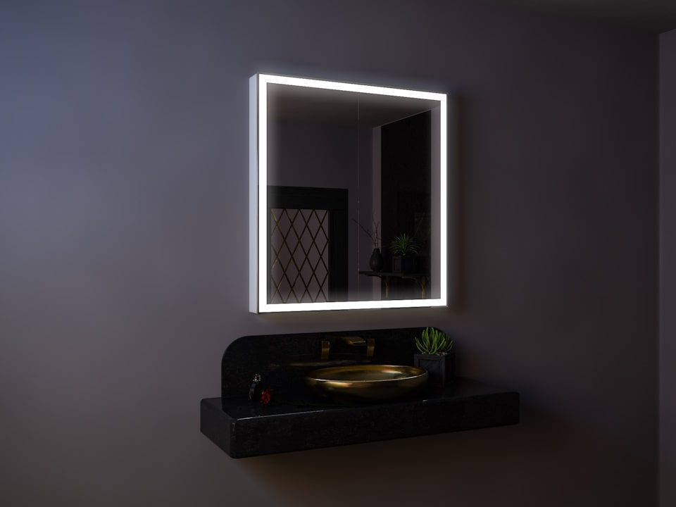 Зеркальный шкаф с подсветкой Aksent