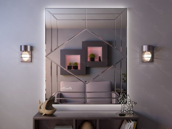 Эксклюзивное зеркало с подсветкой и фацетом Luciano Extra
