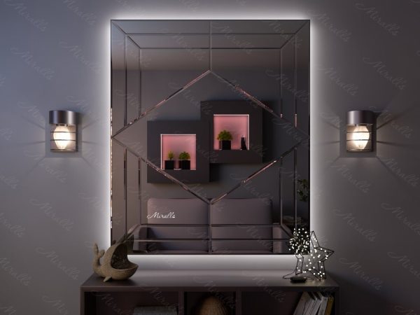 Эксклюзивное зеркало с подсветкой и фацетом Luciano Extra