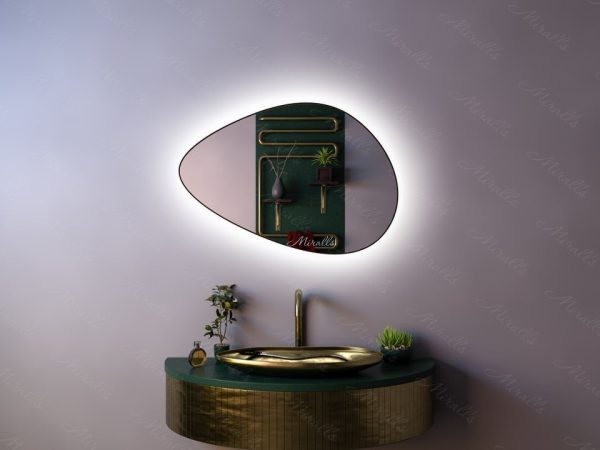 красивое фигурное зеркало с интерьерной подсветкой в раме МДФ - Amanda Extra
