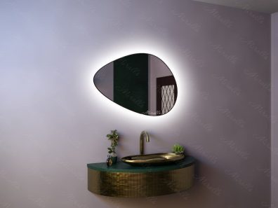 красивое фигурное зеркало с интерьерной подсветкой в раме МДФ - Amanda Extra