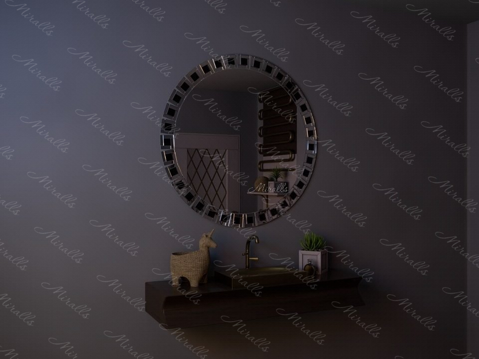 Круглое зеркало без подсветки в мозаичное раме - Ramona