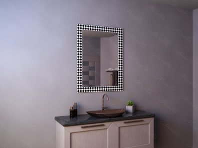 прямоугольное зеркало без подсветки в раме из мозаики - Hilton