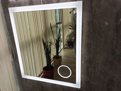 прямоугольное зеркало с подсветкой и с увеличительным зеркалом - Modern