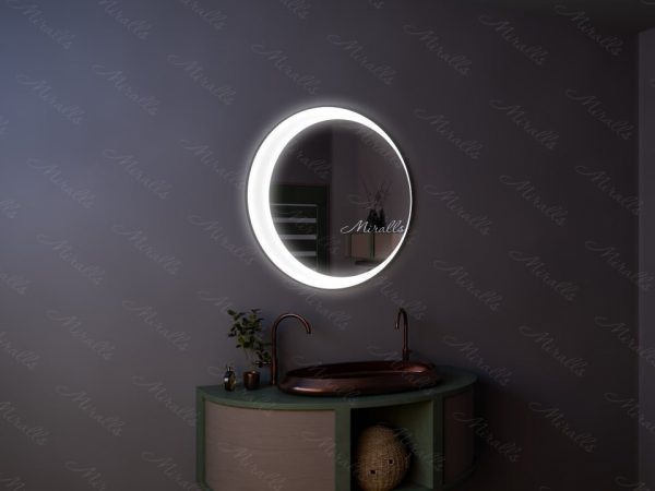 круглое зеркало Lily с интерьерной и фронтальной подсветкой