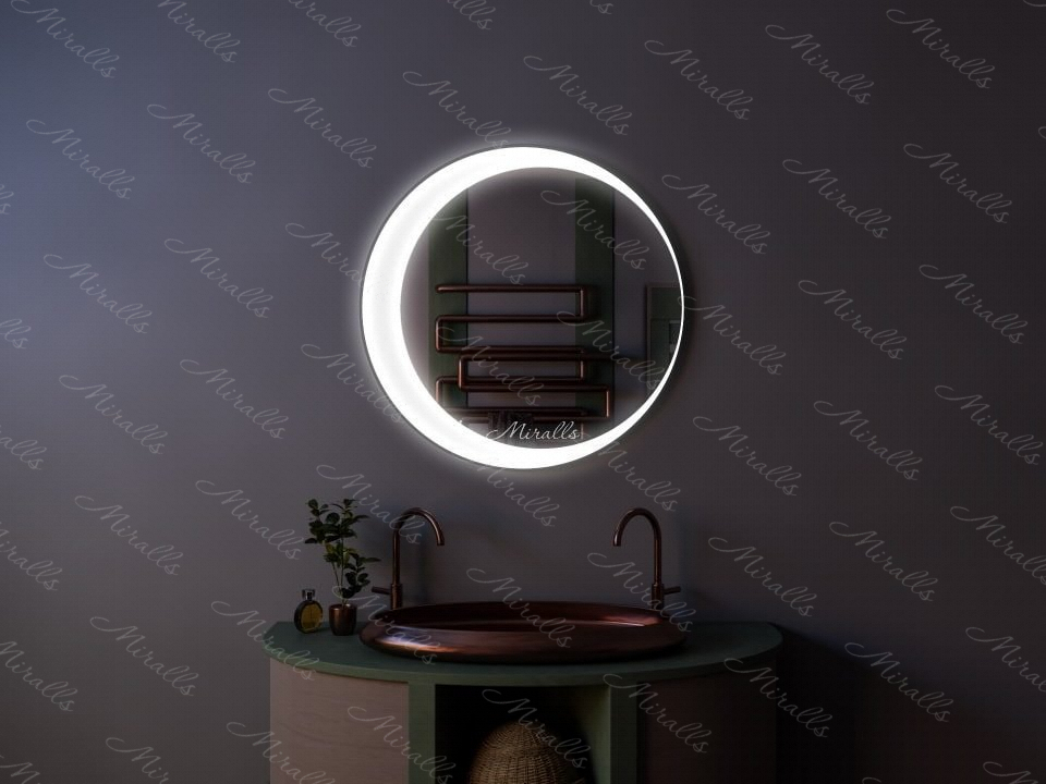 круглое зеркало Lily с интерьерной и фронтальной подсветкой