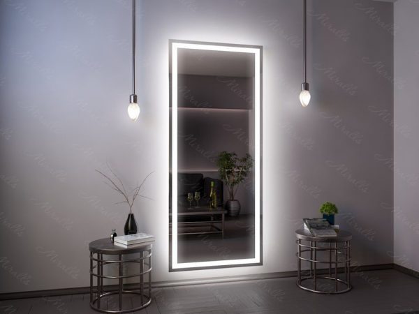 прямоугольное зеркало Edging XL с интерьерной и фронтальной подсветкой