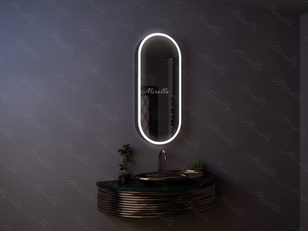 капсульный зеркальный шкаф для ванны Rafael с интерьерной и фронтальной подсветкой