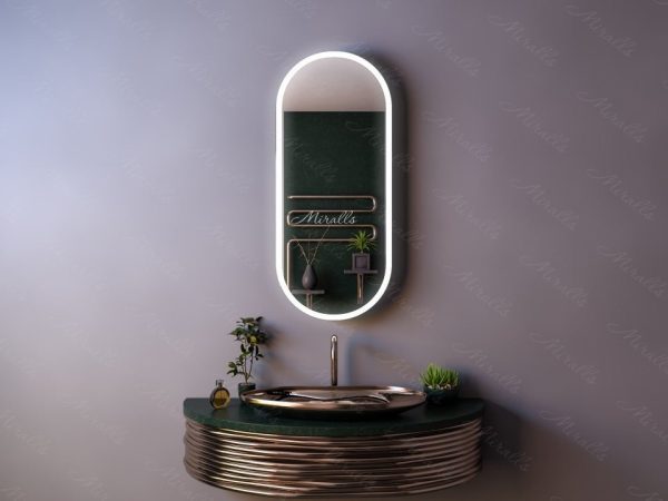 капсульный зеркальный шкаф для ванны Rafael с интерьерной и фронтальной подсветкой