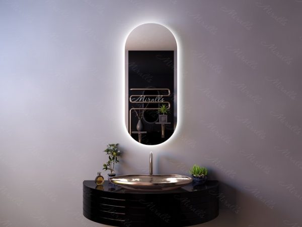 капсульный зеркальный шкаф в ванную Marlen с подсветкой