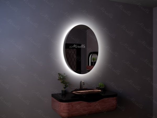 овальный зеркальный шкаф для ванны Gariel с подсветкой