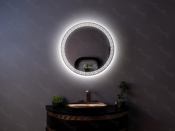 Круглый зеркальный шкаф с подсветкой Sandro