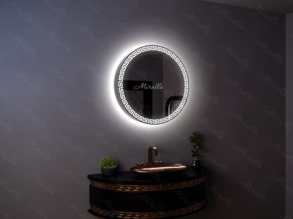 Круглый зеркальный шкаф с подсветкой Sandro