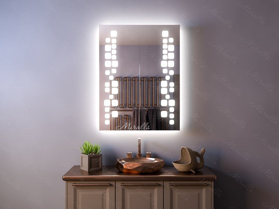 Зеркальный шкаф с подсветкой в ванную Arabica