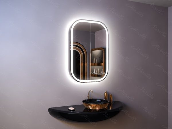 Зеркальный шкаф с подсветкой в ванную комнату Alicante Plus