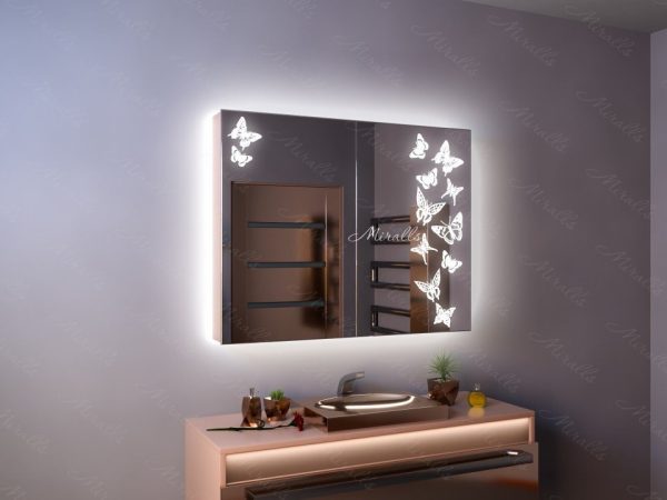Зеркальный шкаф с художественной подсветкой Lucy