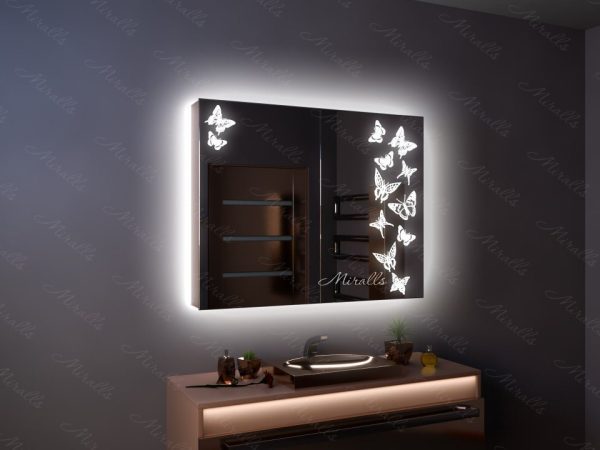 Зеркальный шкаф с художественной подсветкой Lucy