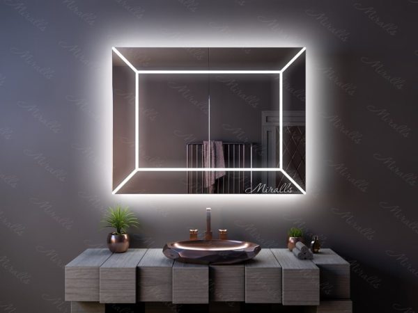 Зеркальный шкаф с художественной подсветкой Vesper
