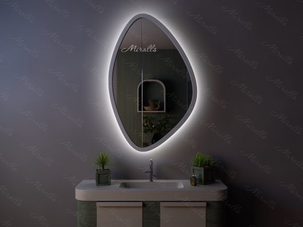 Дизайнерский зеркальный шкаф в ванную комнату Mone