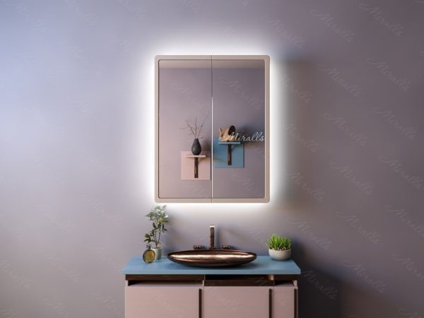 Прямоугольный зеркальный шкаф для ванной комнаты Diego