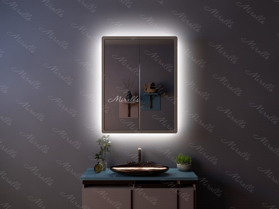 Прямоугольный зеркальный шкаф для ванной комнаты Diego