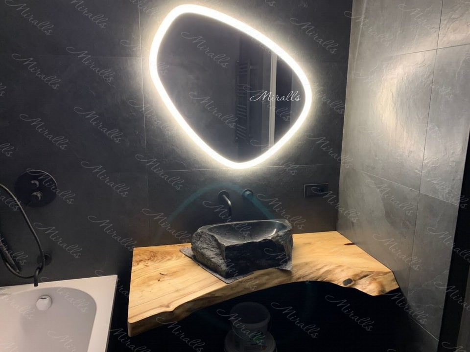Зеркало с интерьерной и фронтальной подсветкой Stone