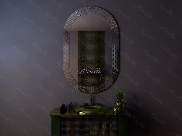 Капсульное зеркало в раме из мозаики Arcos