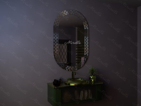 Капсульное зеркало в раме из мозаики Arcos