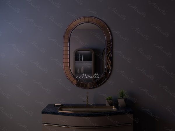 Овальное зеркало в раме из мозаики Alora