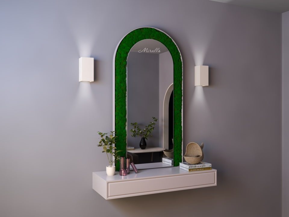 Арочное эко-зеркало со мхом Arielli