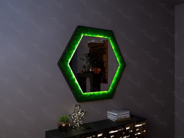 Эко-зеркало со мхом и подсветкой Paladin Extra