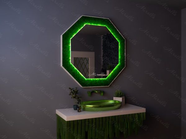 Красивое эко-зеркало с подсветкой Caladan Extra