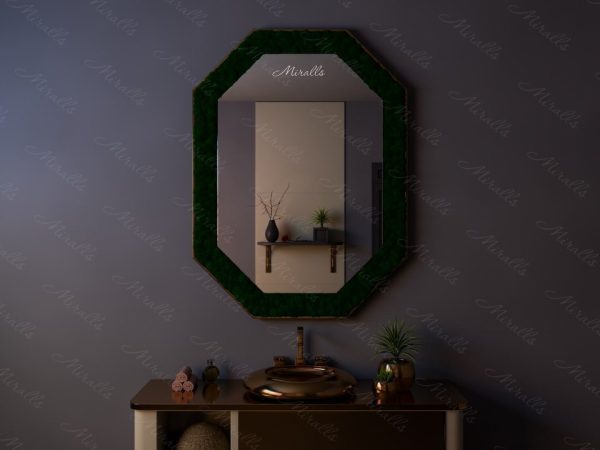 Многоугольное эко-зеркало с декоративным мхом Medichi