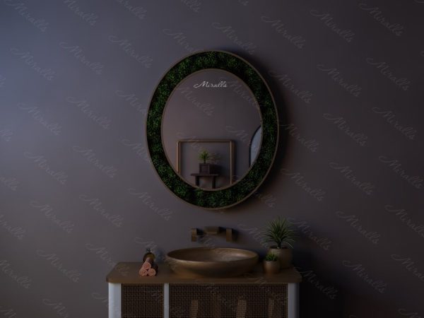 Овальное эко-зеркало со мхом Florana