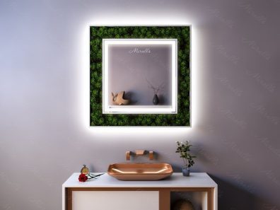 Прямоугольное эко-зеркало со мхом Liveri