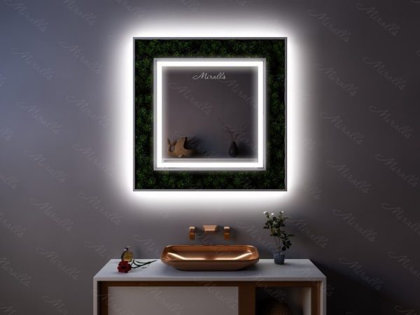 Прямоугольное эко-зеркало со мхом Liveri
