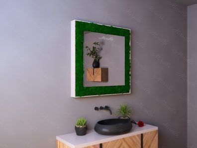 Прямоугольное эко-зеркало со мхом Moss