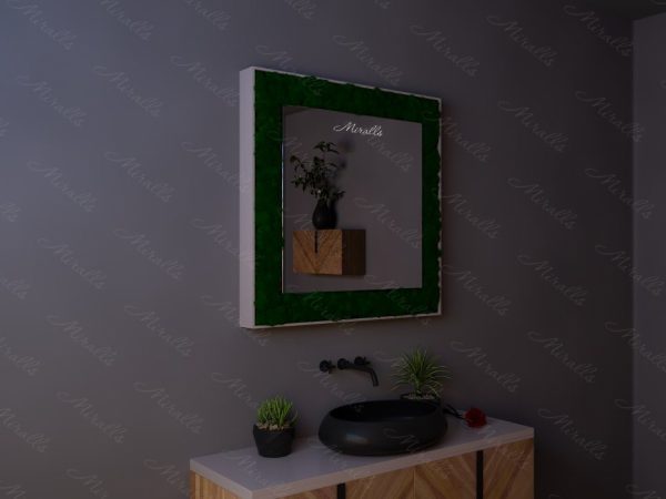Прямоугольное эко-зеркало со мхом Moss