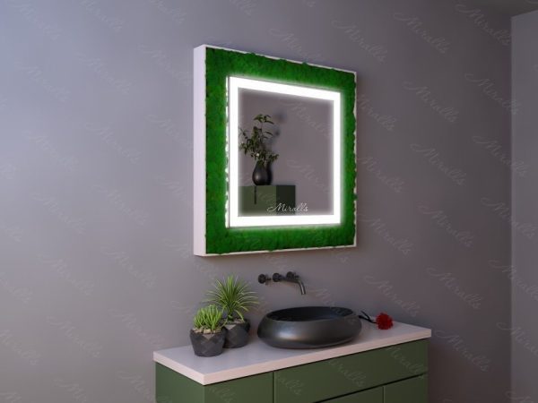 Прямоугольное эко-зеркало со мхом Moss Plus